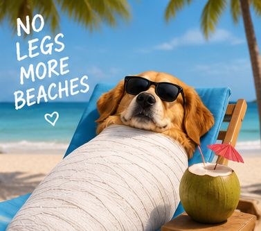DOGNOLEGS at the beach — No legs, more beaches