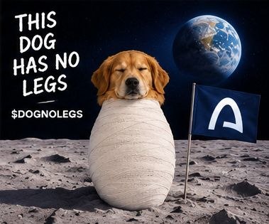 DOGNOLEGS on the moon beside the Arc flag